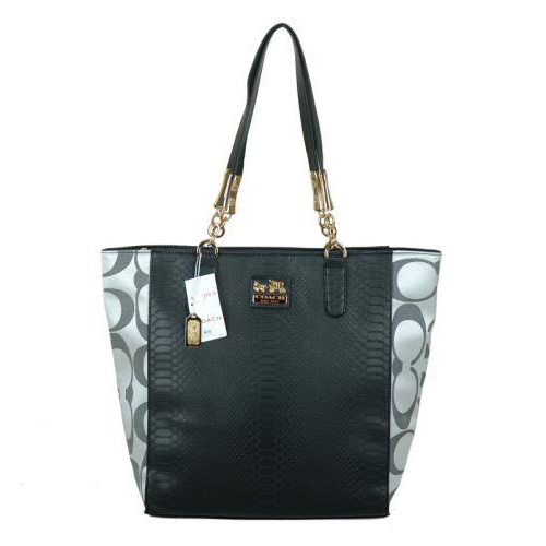 Coach Madison North South Bonded Small Grey Totes EAY | Women - Click Image to Close